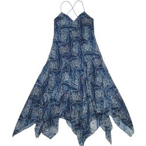 NWT Polo Ralph Lauren Silk Slip Maxi in Clearwater Handkerchief Dress 10 $598